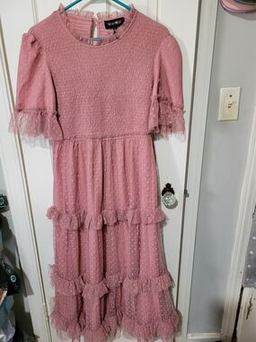 Dusty Pink Ruffle Tiered Dress